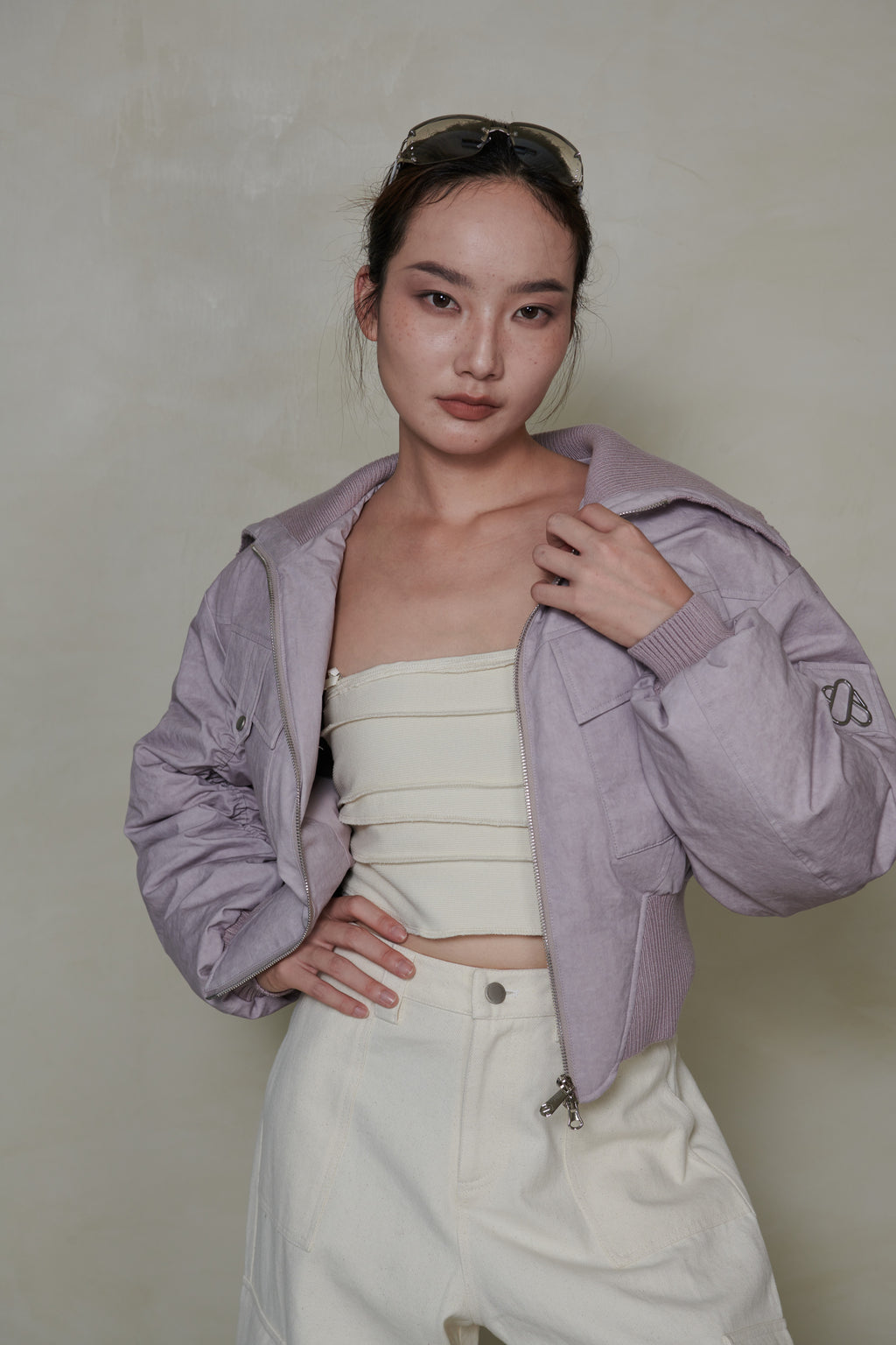 030 SHORT DOWN JACKET - MAUVE